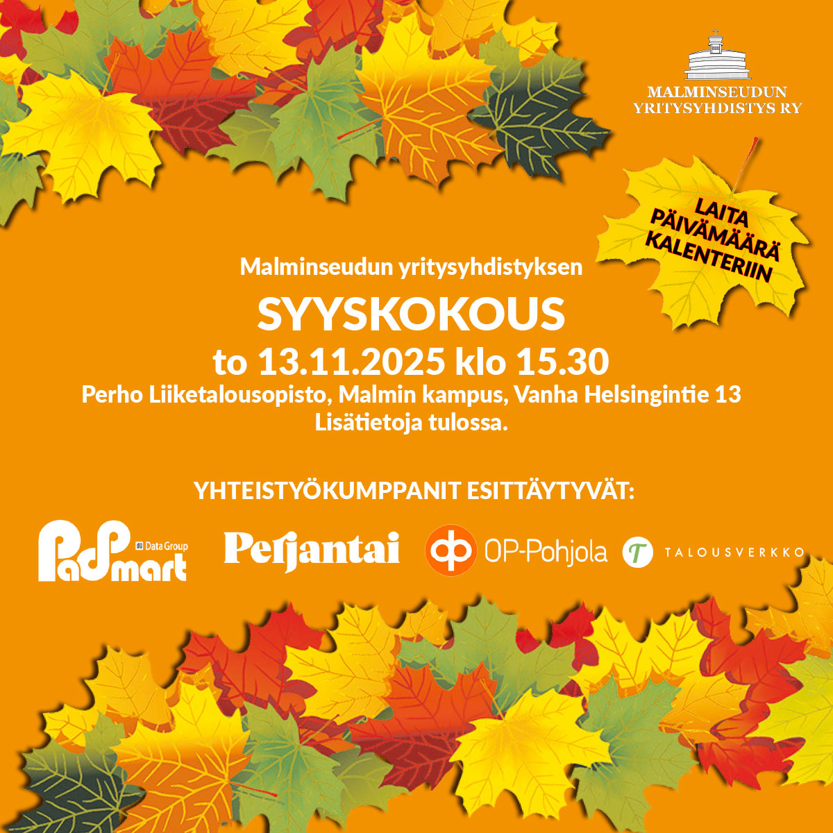MSY Syyskokous 2025 Save the date